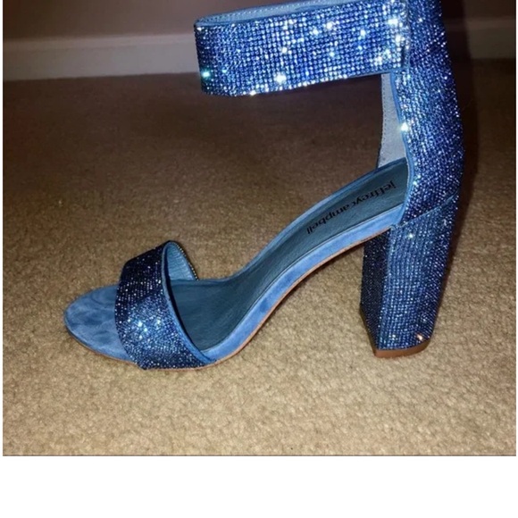 EUC Jeffrey Campbell Lindsay Blue Rhinestone Heels - Size 7 - Picture 2 of 4